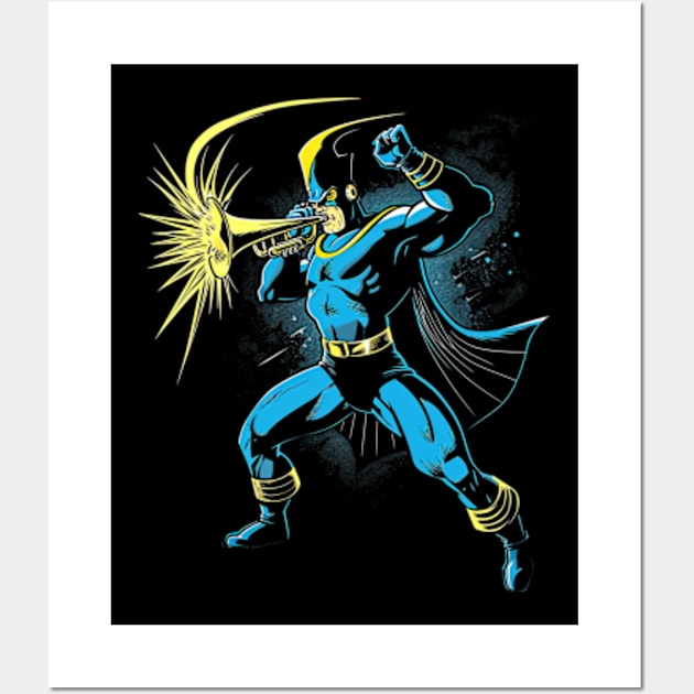 Trumpet heroic avenger Wall Art by Vidi MusiCartoon